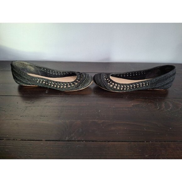 Nine West Darlene Black Slip-On Crochet Ballet Flat/Pre-owned, Sz. 5.5M - Picture 4 of 10